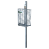 Litter bin, kidney shape | hot dipped galvanized | with standing post 60x1300mm